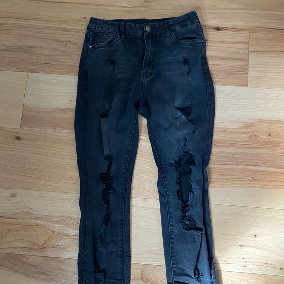 Black Ripped Jeans - Picture 1 of 2